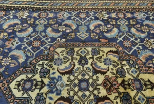 Vintage Navy Blue Traditional 6X10 Ardabil Persian Rug
