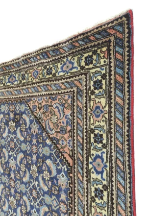 Vintage Navy Blue Traditional 6X10 Ardabil Persian Rug