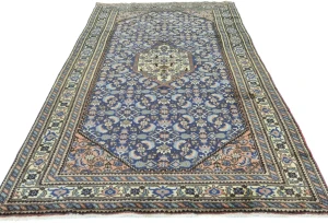 Vintage Navy Blue Traditional 6X10 Ardabil Persian Rug
