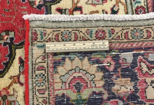 Vintage Red Floral Traditional 6'5X9'4 Tabriz Persian Rug