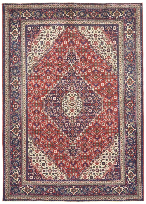 Vintage Red Geometric Traditional 7X10 Tabriz Persian Rug