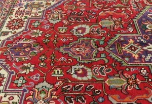 Vintage Red Floral Traditional 6'4X9'7 Tabriz Persian Rug