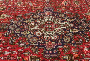 Vintage Red Floral Traditional 7X10 Tabriz Persian Rug
