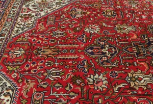 Vintage Red Floral Traditional 7X10 Tabriz Persian Rug