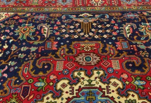 Vintage Purple-navy Floral Traditional 6'5X9'6 Tabriz Persian Rug