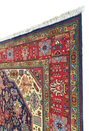 Vintage Purple-navy Floral Traditional 6'5X9'6 Tabriz Persian Rug