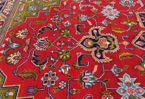 Vintage Red Floral Traditional 7X10 Tabriz Persian Rug