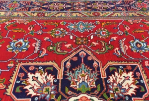 Vintage Red Floral Traditional 7X10 Tabriz Persian Rug