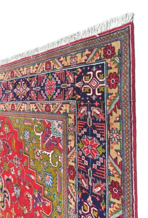 Vintage Red Floral Traditional 7X10 Tabriz Persian Rug