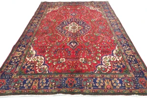 Vintage Red Floral Traditional 7X10 Tabriz Persian Rug