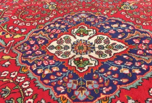 Vintage Red Floral Traditional 7X10 Tabriz Persian Rug