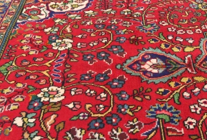 Vintage Red Floral Traditional 7X10 Tabriz Persian Rug
