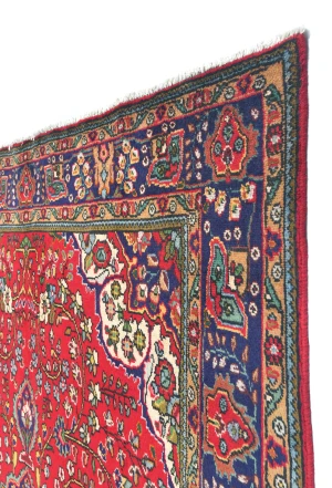 Vintage Red Floral Traditional 7X10 Tabriz Persian Rug