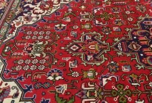 Vintage Red Floral Traditional 6X9 Tabriz Persian Rug