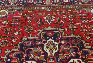 Vintage Red Floral Traditional 6X9 Tabriz Persian Rug