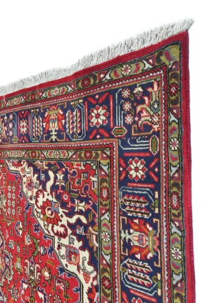Vintage Red Floral Traditional 6X9 Tabriz Persian Rug