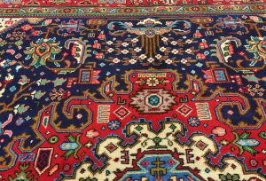 Vintage Purple-navy Floral Traditional 6'7X9'6 Tabriz Persian Rug