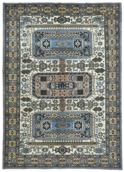 Vintage Light Blue Traditional 7X10 Ardabil Persian Rug