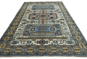Vintage Light Blue Traditional 7X10 Ardabil Persian Rug