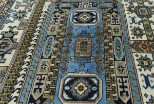 Vintage Light Blue Traditional 7X10 Ardabil Persian Rug