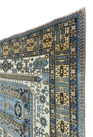 Vintage Light Blue Traditional 7X10 Ardabil Persian Rug