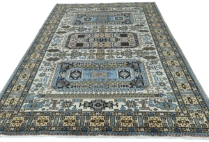 Vintage Light Blue Traditional 7X10 Ardabil Persian Rug