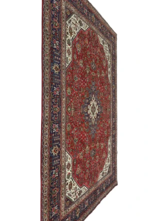 Vintage Red Floral Traditional 8X11 Tabriz Persian Rug