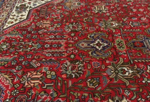Vintage Red Floral Traditional 8X11 Tabriz Persian Rug