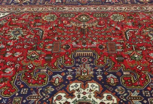 Vintage Red Floral Traditional 8X11 Tabriz Persian Rug