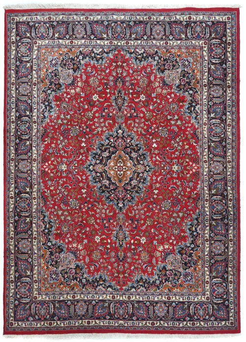 Vintage Red Floral Traditional 10X13 Mashad Persian Rug