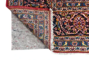 Vintage Red Floral Traditional 10x14 Kashan Persian Rug