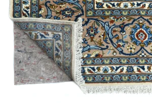 Vintage Cream Floral Traditional 10X13 Kashan Persian Rug