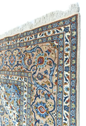 Vintage Cream Floral Traditional 10X13 Kashan Persian Rug