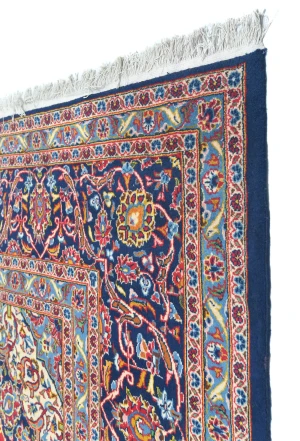 Vintage Red Floral Traditional 9x13 Kashan Persian Rug