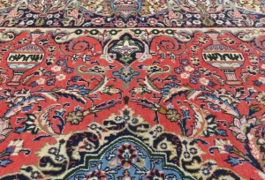 Vintage Bittersweet Red Traditional 10X13 Kashmar Persian Rug