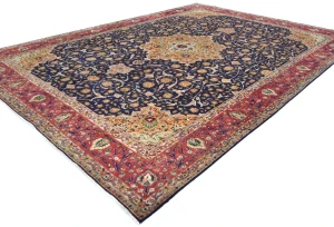 Vintage Purple-navy Traditional 10X13 Tabriz Persian Rug
