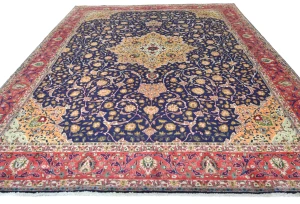 Vintage Purple-navy Traditional 10X13 Tabriz Persian Rug