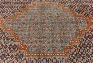 Vintage Plum Geometric 8X11 Ardebil Persian Oriental Rug