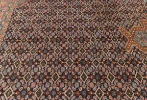 Vintage Plum Geometric 8X11 Ardebil Persian Oriental Rug