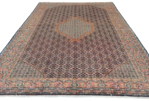 Vintage Plum Geometric 8X11 Ardebil Persian Oriental Rug