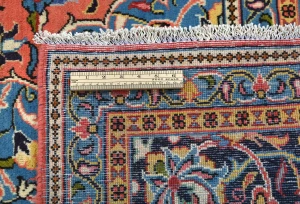 Vintage Coral Pink Floral 9X13 Sarouk Persian Rug