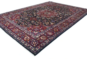 Vintage Dark Purple-navy Traditional 8'2X11'6 Kashmar Persian Rug