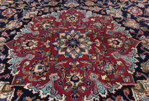 Vintage Dark Purple-navy Traditional 8'2X11'6 Kashmar Persian Rug