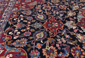 Vintage Dark Purple-navy Traditional 8'2X11'6 Kashmar Persian Rug