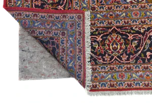 Vintage Red Floral Traditional 10X13 Kashan Persian Rug