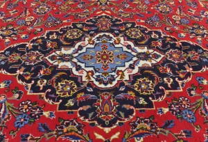 Vintage Red Floral Traditional 10X13 Kashan Persian Rug