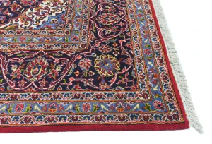 Vintage Red Floral Traditional 10X13 Kashan Persian Rug