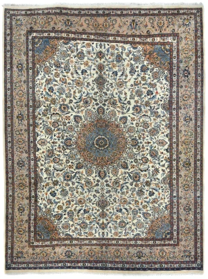 Vintage Cream Traditional 10X13 Kashmar Persian Rug