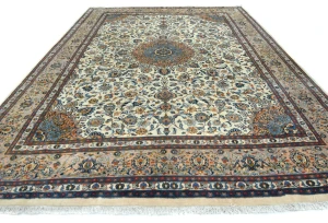 Vintage Cream Traditional 10X13 Kashmar Persian Rug