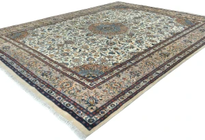 Vintage Cream Traditional 10X13 Kashmar Persian Rug